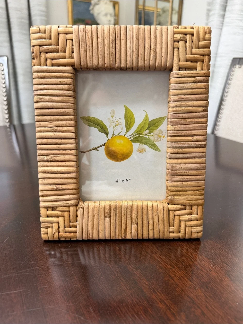 Natural hand woven Rattan 4x6 Picture Frame - Neutral